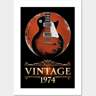 1974 Vintage Guitar - 50th Birthday Gift Posters and Art